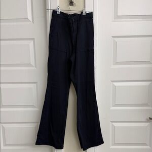 Dark Blue Wide Leg Utility Pants